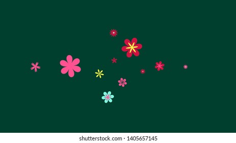 Feminine Floral Pattern with Simple Small Flowers for Greeting Card or Poster. Naive Daisy Flowers in Primitive Style. Vector Background for Spring or Summer Design.
