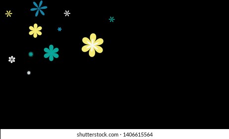 Feminine Floral Pattern with Simple Small Flowers for Greeting Card or Poster. Naive Daisy Flowers in Primitive Style. Vector Background for Spring or Summer Design.
