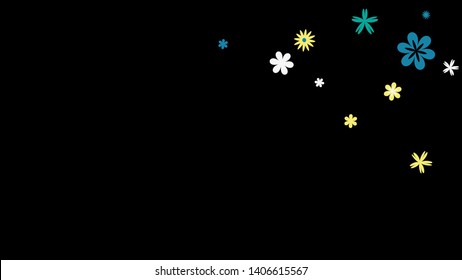 Feminine Floral Pattern with Simple Small Flowers for Greeting Card or Poster. Naive Daisy Flowers in Primitive Style. Vector Background for Spring or Summer Design.
