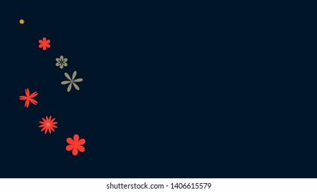 Feminine Floral Pattern with Simple Small Flowers for Greeting Card or Poster. Naive Daisy Flowers in Primitive Style. Vector Background for Spring or Summer Design.
