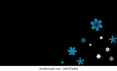 Feminine Floral Pattern with Simple Small Flowers for Greeting Card or Poster. Naive Daisy Flowers in Primitive Style. Vector Background for Spring or Summer Design.
