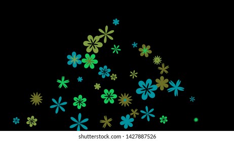 Feminine Floral Pattern with Simple Small Flowers for Greeting Card or Poster. Naive Daisy Flowers in Primitive Style. Vector Background for Spring or Summer Design.
