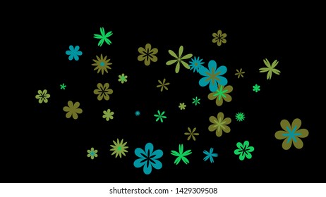 Feminine Floral Pattern with Simple Small Flowers for Greeting Card or Poster. Naive Daisy Flowers in Primitive Style. Vector Background for Spring or Summer Design.

