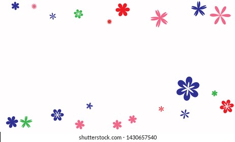 Feminine Floral Pattern with Simple Small Flowers for Greeting Card or Poster. Naive Daisy Flowers in Primitive Style. Vector Background for Spring or Summer Design.
