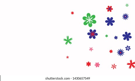 Feminine Floral Pattern with Simple Small Flowers for Greeting Card or Poster. Naive Daisy Flowers in Primitive Style. Vector Background for Spring or Summer Design.
