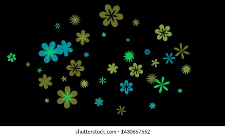 Feminine Floral Pattern with Simple Small Flowers for Greeting Card or Poster. Naive Daisy Flowers in Primitive Style. Vector Background for Spring or Summer Design.
