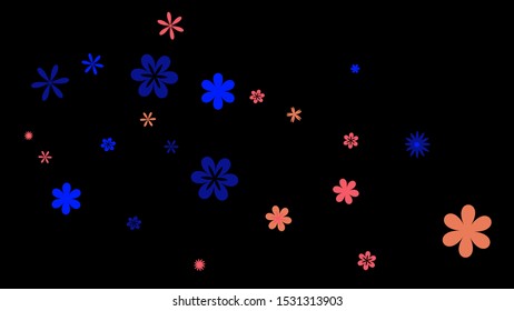 Feminine Floral Pattern with Simple Small Flowers for Greeting Card or Poster. Naive Daisy Flowers in Primitive Style. Vector Background for Spring or Summer Design.
