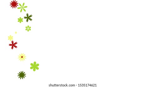 Feminine Floral Pattern with Simple Small Flowers for Greeting Card or Poster. Naive Daisy Flowers in Primitive Style. Vector Background for Spring or Summer Design.
