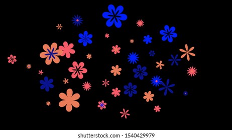 Feminine Floral Pattern with Simple Small Flowers for Greeting Card or Poster. Naive Daisy Flowers in Primitive Style. Vector Background for Spring or Summer Design.

