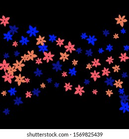 Feminine Floral Pattern with Simple Small Flowers for Greeting Card or Poster. Naive Daisy Flowers in Primitive Style. Vector Background for Spring or Summer Design.
