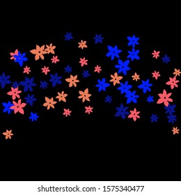 Feminine Floral Pattern with Simple Small Flowers for Greeting Card or Poster. Naive Daisy Flowers in Primitive Style. Vector Background for Spring or Summer Design.
