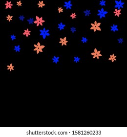 Feminine Floral Pattern with Simple Small Flowers for Greeting Card or Poster. Naive Daisy Flowers in Primitive Style. Vector Background for Spring or Summer Design.
