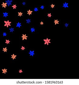 Feminine Floral Pattern with Simple Small Flowers for Greeting Card or Poster. Naive Daisy Flowers in Primitive Style. Vector Background for Spring or Summer Design.
