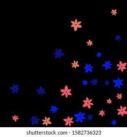 Feminine Floral Pattern with Simple Small Flowers for Greeting Card or Poster. Naive Daisy Flowers in Primitive Style. Vector Background for Spring or Summer Design.
