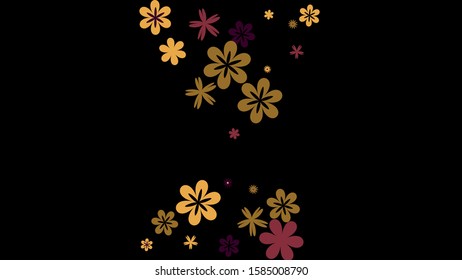 Feminine Floral Pattern with Simple Small Flowers for Greeting Card or Poster. Naive Daisy Flowers in Primitive Style. Vector Background for Spring or Summer Design.
