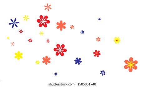 Feminine Floral Pattern with Simple Small Flowers for Greeting Card or Poster. Naive Daisy Flowers in Primitive Style. Vector Background for Spring or Summer Design.
