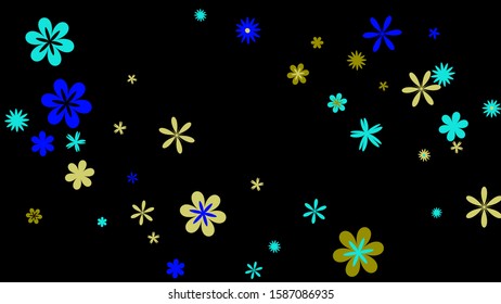 Feminine Floral Pattern with Simple Small Flowers for Greeting Card or Poster. Naive Daisy Flowers in Primitive Style. Vector Background for Spring or Summer Design.

