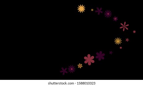 Feminine Floral Pattern with Simple Small Flowers for Greeting Card or Poster. Naive Daisy Flowers in Primitive Style. Vector Background for Spring or Summer Design.

