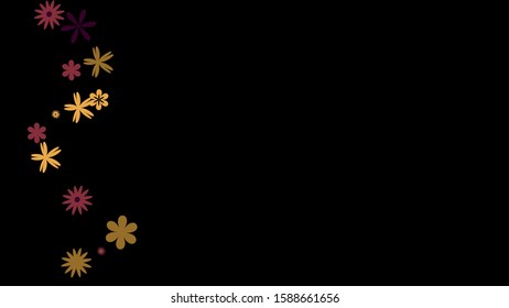 Feminine Floral Pattern with Simple Small Flowers for Greeting Card or Poster. Naive Daisy Flowers in Primitive Style. Vector Background for Spring or Summer Design.
