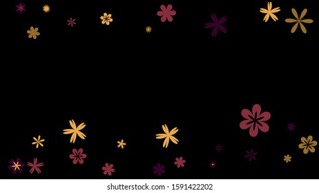 Feminine Floral Pattern with Simple Small Flowers for Greeting Card or Poster. Naive Daisy Flowers in Primitive Style. Vector Background for Spring or Summer Design.
