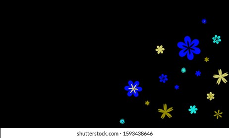 Feminine Floral Pattern with Simple Small Flowers for Greeting Card or Poster. Naive Daisy Flowers in Primitive Style. Vector Background for Spring or Summer Design.
