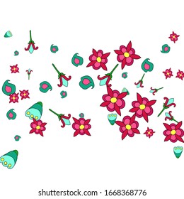 Weibliche Blumenmuster mit einfachen Blumen für Grußkarte oder Poster. Naive Daisy Blumen im primitiven Stil. Vektorillustration Hintergrund für Frühjahr- oder Sommerdesign.
