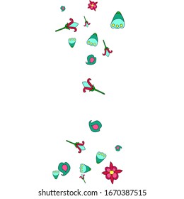 Feminine Floral Pattern with Simple Small Flowers for Greeting Card or Poster. Naive Daisy Flowers in Primitive Style. Vector Background for Spring or Summer Design.
