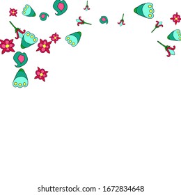 Feminine Floral Pattern with Simple Small Flowers for Greeting Card or Poster. Naive Daisy Flowers in Primitive Style. Vector Background for Spring or Summer Design.
