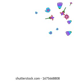 Feminine Floral Pattern with Simple Small Flowers for Greeting Card or Poster. Naive Daisy Flowers in Primitive Style. Vector Background for Spring or Summer Design.
