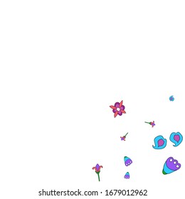 Feminine Floral Pattern with Simple Small Flowers for Greeting Card or Poster. Naive Daisy Flowers in Primitive Style. Vector Background for Spring or Summer Design.
