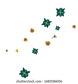 Feminine Floral Pattern with Simple Small Flowers for Greeting Card or Poster. Naive Daisy Flowers in Primitive Style. Vector Background for Spring or Summer Design.
