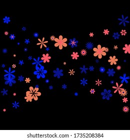Feminine Floral Pattern with Simple Small Flowers for Greeting Card or Poster. Naive Daisy Flowers in Primitive Style. Vector Background for Spring or Summer Design.
