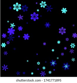 Feminine Floral Pattern with Simple Small Flowers for Greeting Card or Poster. Naive Daisy Flowers in Primitive Style. Vector Background for Spring or Summer Design.
