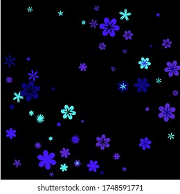Feminine Floral Pattern with Simple Small Flowers for Greeting Card or Poster. Naive Daisy Flowers in Primitive Style. Vector Background for Spring or Summer Design.
