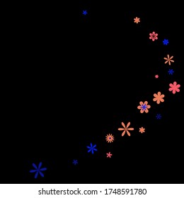 Feminine Floral Pattern with Simple Small Flowers for Greeting Card or Poster. Naive Daisy Flowers in Primitive Style. Vector Background for Spring or Summer Design.
