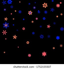 Feminine Floral Pattern with Simple Small Flowers for Greeting Card or Poster. Naive Daisy Flowers in Primitive Style. Vector Background for Spring or Summer Design.
