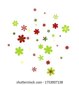 Feminine Floral Pattern with Simple Small Flowers for Greeting Card or Poster. Naive Daisy Flowers in Primitive Style. Vector Background for Spring or Summer Design.
