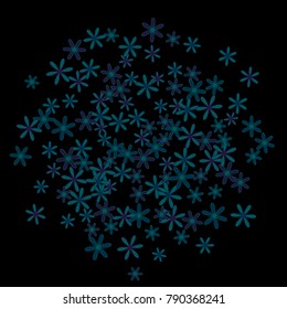 Feminine Floral Pattern with Simple Small Flowers for Greeting Card or Poster. Naive Daisy Flowers in Primitive Style. Vector Background for Spring or Summer Design.