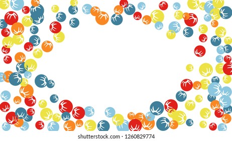 Feminine Floral Pattern with Simple Stylized Berries for Greeting Card or Poster. Naive Daisy Berries in Primitive Style. Vector Background for Spring or Summer Design.
