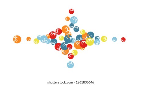 Feminine Floral Pattern with Simple Stylized Berries for Greeting Card or Poster. Naive Daisy Berries in Primitive Style. Vector Background for Spring or Summer Design.
