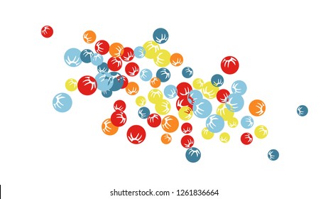 Feminine Floral Pattern with Simple Stylized Berries for Greeting Card or Poster. Naive Daisy Berries in Primitive Style. Vector Background for Spring or Summer Design.
