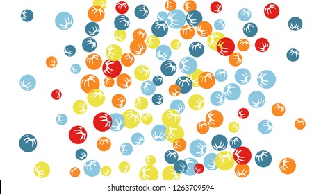 Feminine Floral Pattern with Simple Stylized Berries for Greeting Card or Poster. Naive Daisy Berries in Primitive Style. Vector Background for Spring or Summer Design.

