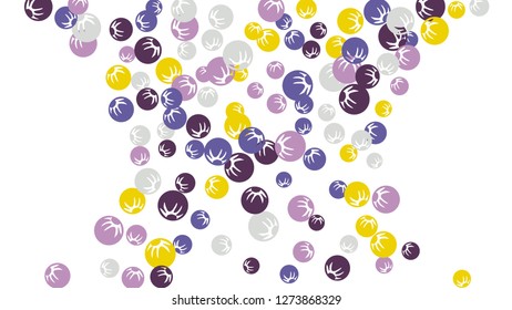 Feminine Floral Pattern with Simple Stylized Berries for Greeting Card or Poster. Naive Daisy Berries in Primitive Style. Vector Background for Spring or Summer Design.
