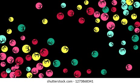 Feminine Floral Pattern with Simple Stylized Berries for Greeting Card or Poster. Naive Daisy Berries in Primitive Style. Vector Background for Spring or Summer Design.
