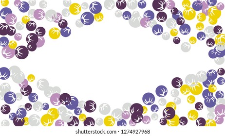 Feminine Floral Pattern with Simple Stylized Berries for Greeting Card or Poster. Naive Daisy Berries in Primitive Style. Vector Background for Spring or Summer Design.
