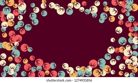 Feminine Floral Pattern with Simple Stylized Berries for Greeting Card or Poster. Naive Daisy Berries in Primitive Style. Vector Background for Spring or Summer Design.
