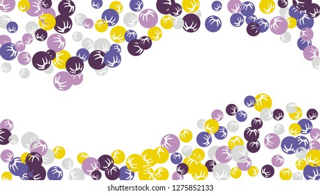 Feminine Floral Pattern with Simple Stylized Berries for Greeting Card or Poster. Naive Daisy Berries in Primitive Style. Vector Background for Spring or Summer Design.
