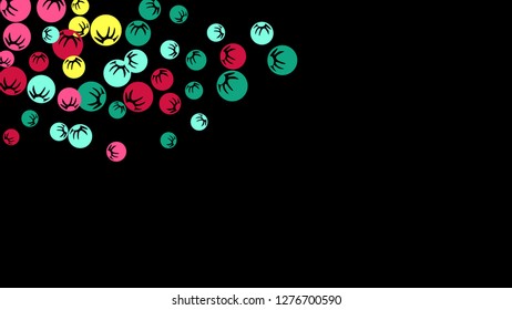 Feminine Floral Pattern with Simple Stylized Berries for Greeting Card or Poster. Naive Daisy Berries in Primitive Style. Vector Background for Spring or Summer Design.
