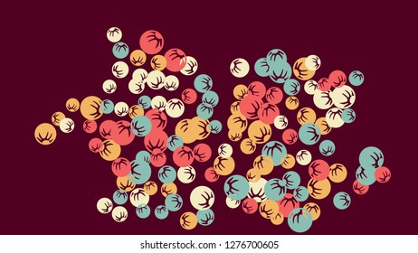 Feminine Floral Pattern with Simple Stylized Berries for Greeting Card or Poster. Naive Daisy Berries in Primitive Style. Vector Background for Spring or Summer Design.
