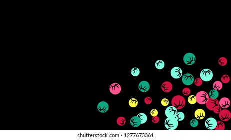 Feminine Floral Pattern with Simple Stylized Berries for Greeting Card or Poster. Naive Daisy Berries in Primitive Style. Vector Background for Spring or Summer Design.
